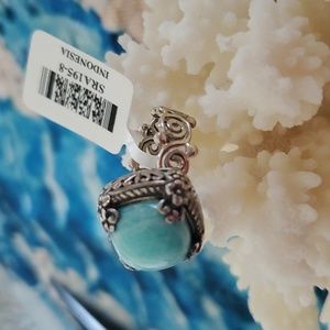 Sarda Sterling Silver .925 Amazonite Ring Size 8